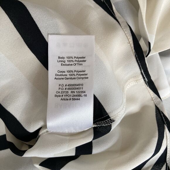 Aritzia Babaton Double V-Neck Tank Top Medium Striped Black Tan Sleeveless - Picture 11 of 11